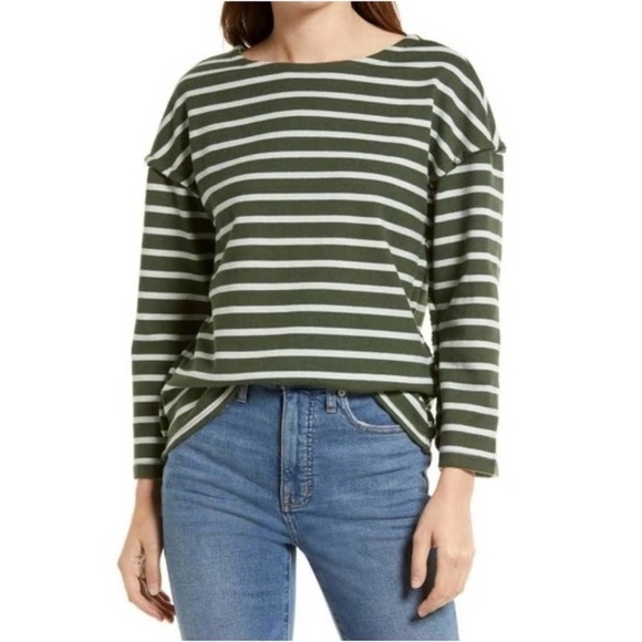 Madewell‎ Luxe Long-Sleeve Tee in Casler Stripe - Picture 1 of 4
